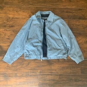 Blue Claiborne bomber jacket